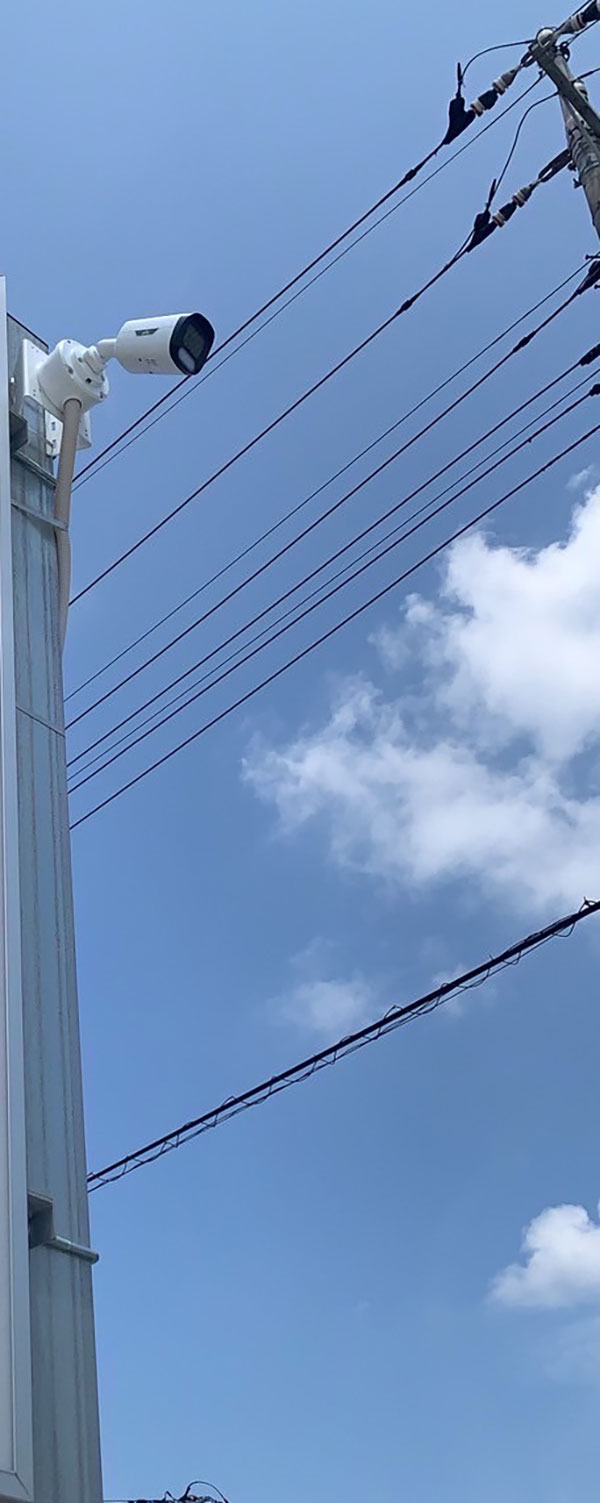 柏市トラックヤード 防犯カメラ設置