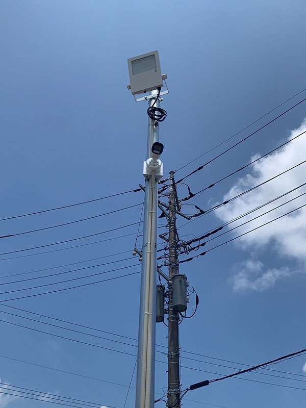 柏市トラックヤード 防犯カメラ設置